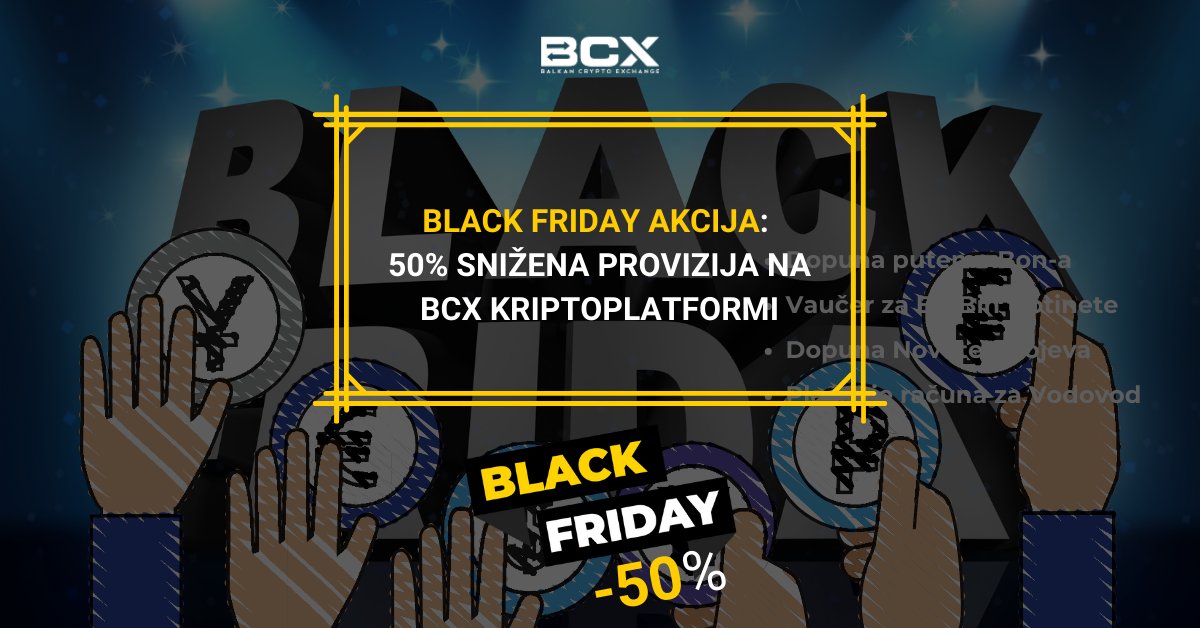 Black Friday akcija: 50% snižena provizija na BCX kriptoplatformi